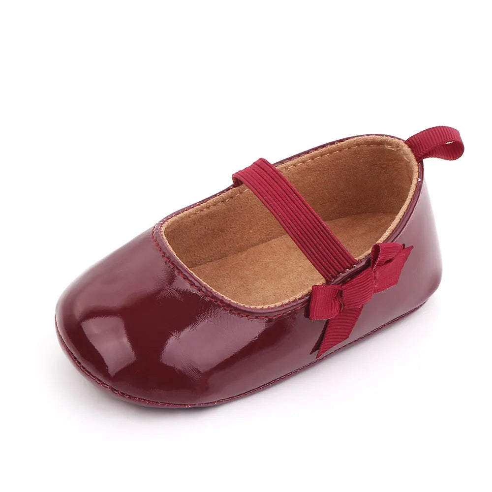 Chaussures En Cuir PU Verser Bebe Fille, Chaussures De Princesse, Solides, UNE Semelle Souple, verser Premiers Pas, Printemps-automne, 2021