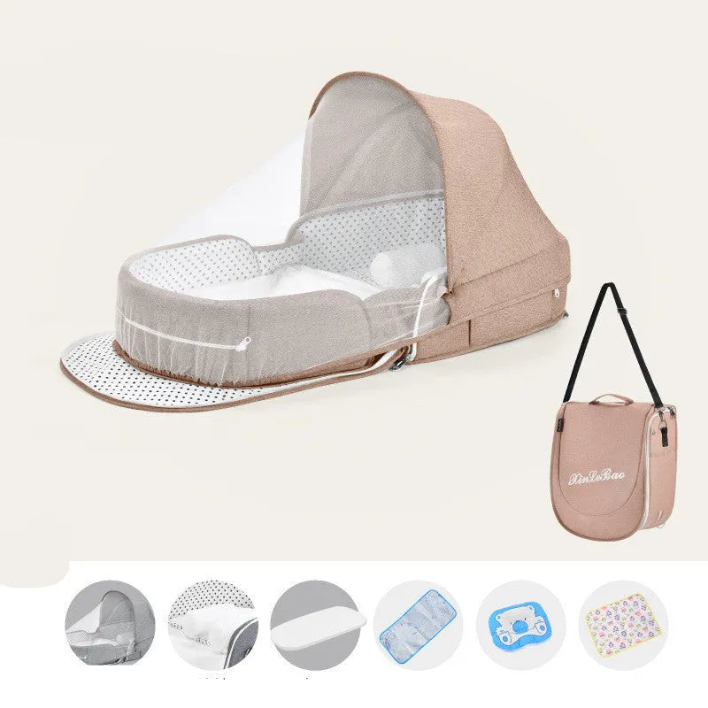 Multifunctional Baby Bed Newborn Folding Nest Bed Portable Sun Protection Mosquito Infant Net Camping Bed Travel Bed