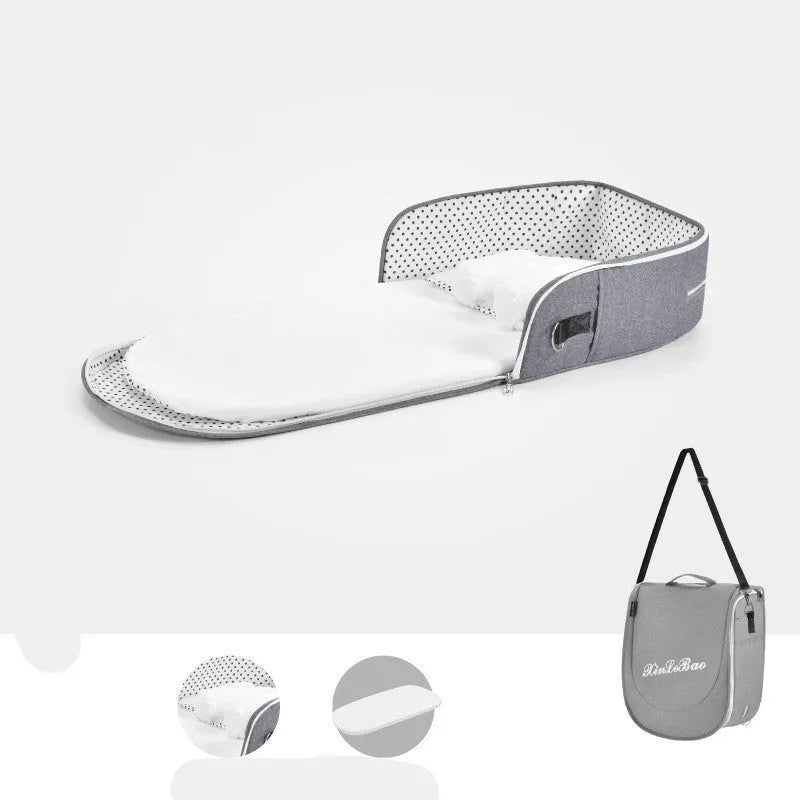 Lit bébé Multifonctionnel Nouveau-Né Pliage Nid Lit Bébé Portable Soleil Protection Moustique Infantile Net Camping Lit Lit Voyage - Enfance-Heureuse