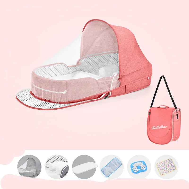 Multifunctional Baby Bed Newborn Folding Nest Bed Portable Sun Protection Mosquito Infant Net Camping Bed Travel Bed