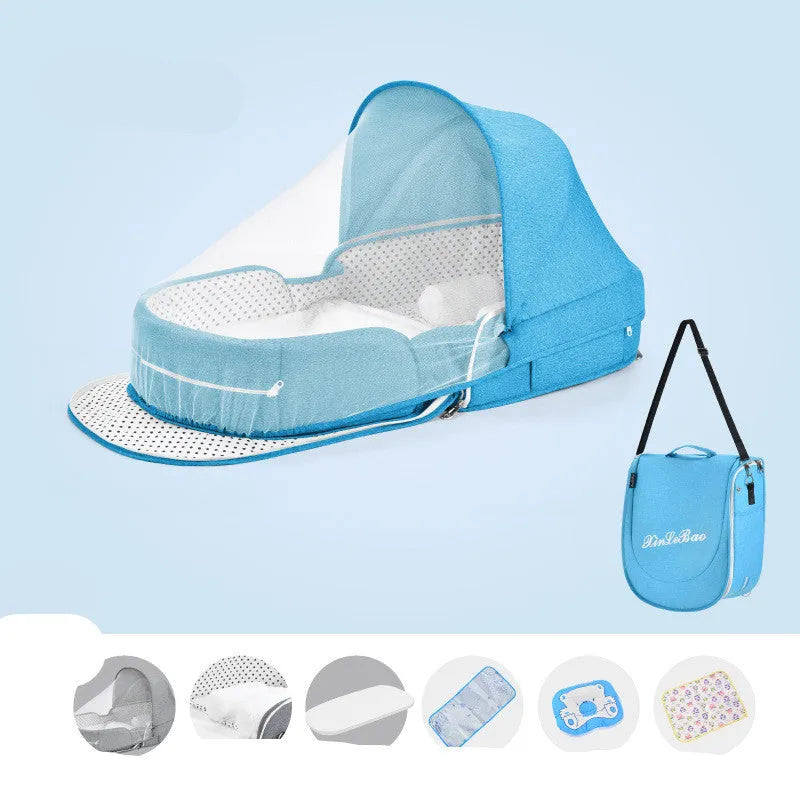 Multifunctional Baby Bed Newborn Folding Nest Bed Portable Sun Protection Mosquito Infant Net Camping Bed Travel Bed