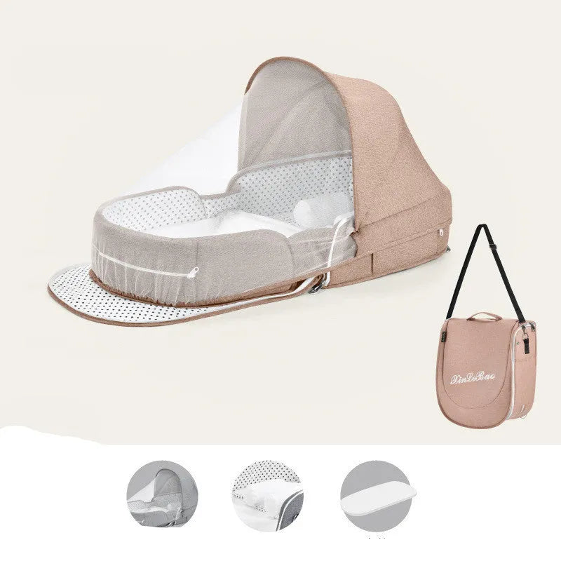 Multifunctional Baby Bed Newborn Folding Nest Bed Portable Sun Protection Mosquito Infant Net Camping Bed Travel Bed