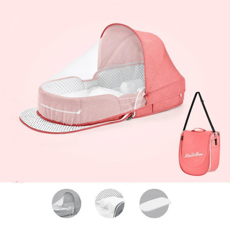 Multifunctional Baby Bed Newborn Folding Nest Bed Portable Sun Protection Mosquito Infant Net Camping Bed Travel Bed