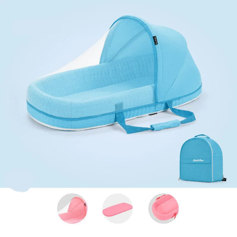 Multifunctional Baby Bed Newborn Folding Nest Bed Portable Sun Protection Mosquito Infant Net Camping Bed Travel Bed