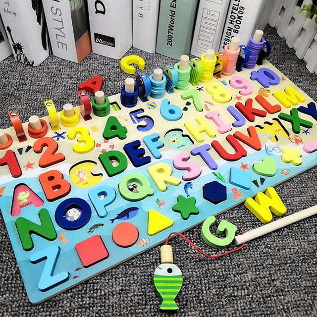 Children'S Magnetic Fishing Toys Intelligence Development Digital Assembly Building Blocks Enlightenment Early Education