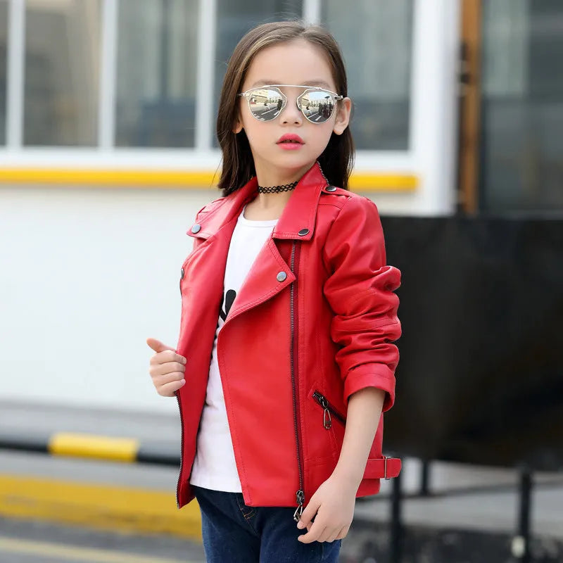 Girls And Boys Korean Kids Leather Jackets