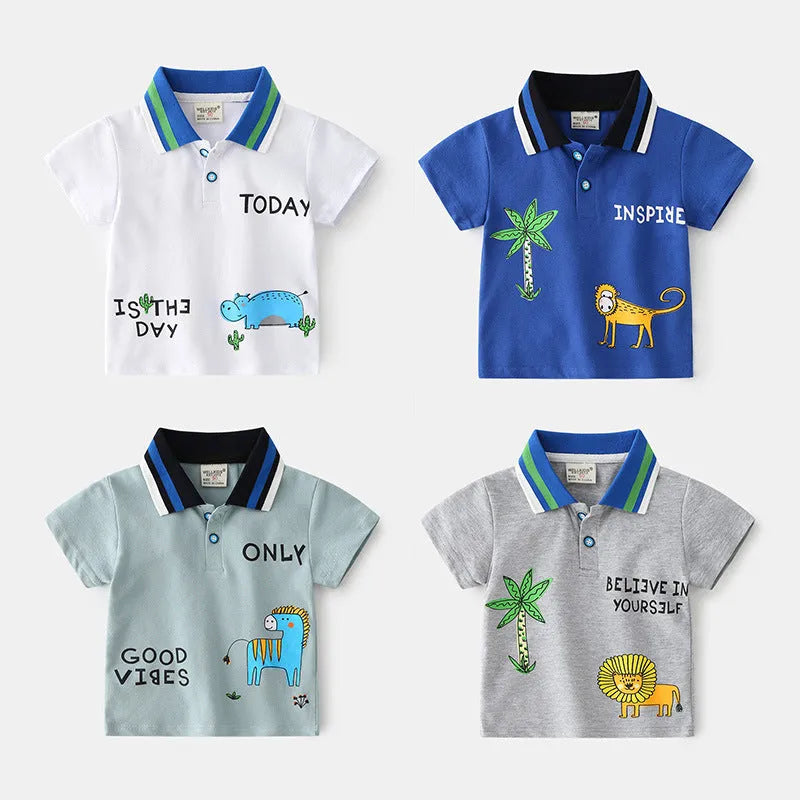 Mode D'été Garçons POLO Coton Tissu Manches Courtes - Enfance-Heureuse
