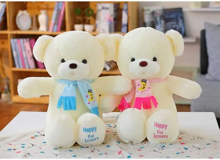 Cute Teddy Bear Doll Couple Bear Scarf Bear Cloth Doll Wedding Giant Panda Plush Doll