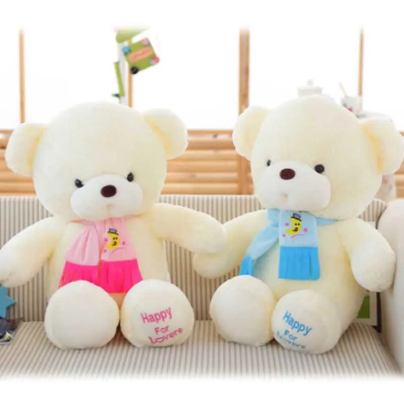 Cute Teddy Bear Doll Couple Bear Scarf Bear Cloth Doll Wedding Giant Panda Plush Doll