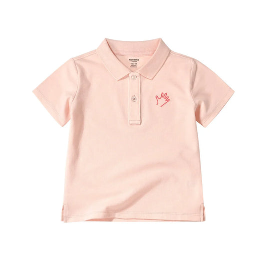 Comfortable And Breathable Top With Solid Color Lapel - Enfance-Heureuse