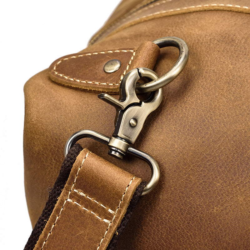 Crazy horse leather large capacity luggage bag - Enfance-Heureuse
