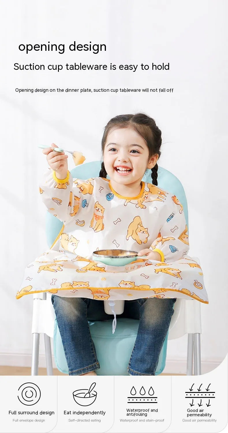 Ropa para silla de comedor, babero para comer para bebé, delantal resistente al agua y a la suciedad, desmontable