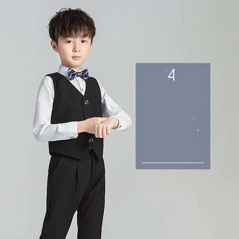 Children's Suit Boys Solid Color Flower Girl Dress Catwalk Performance Clothing