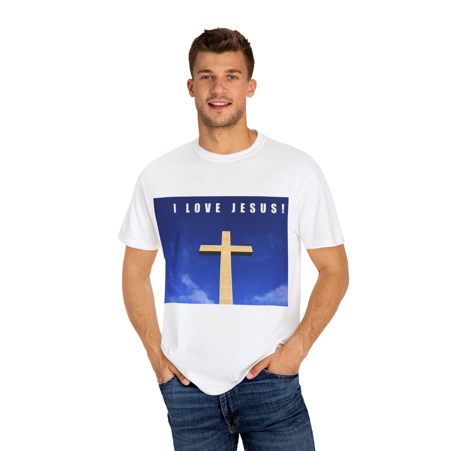 I Love Jesus Unisex Garment-Dyed T-Shirt - Faith-Based Casual Wear