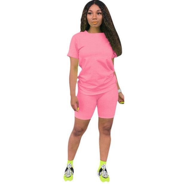 Solid Color Sports Suit Casual Two-piece Suit Women - Enfance-Heureuse