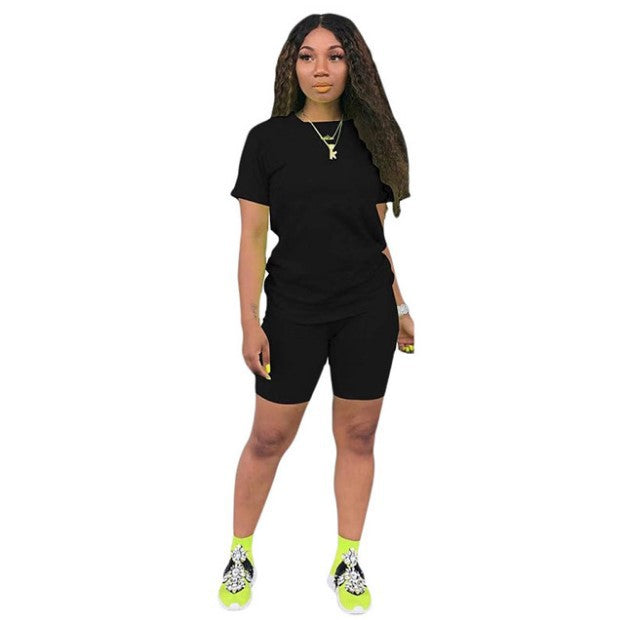 Solid Color Sports Suit Casual Two-piece Suit Women - Enfance-Heureuse
