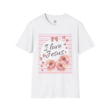 I Love Jesus Floral Unisex T-Shirt - Enfance-Heureuse