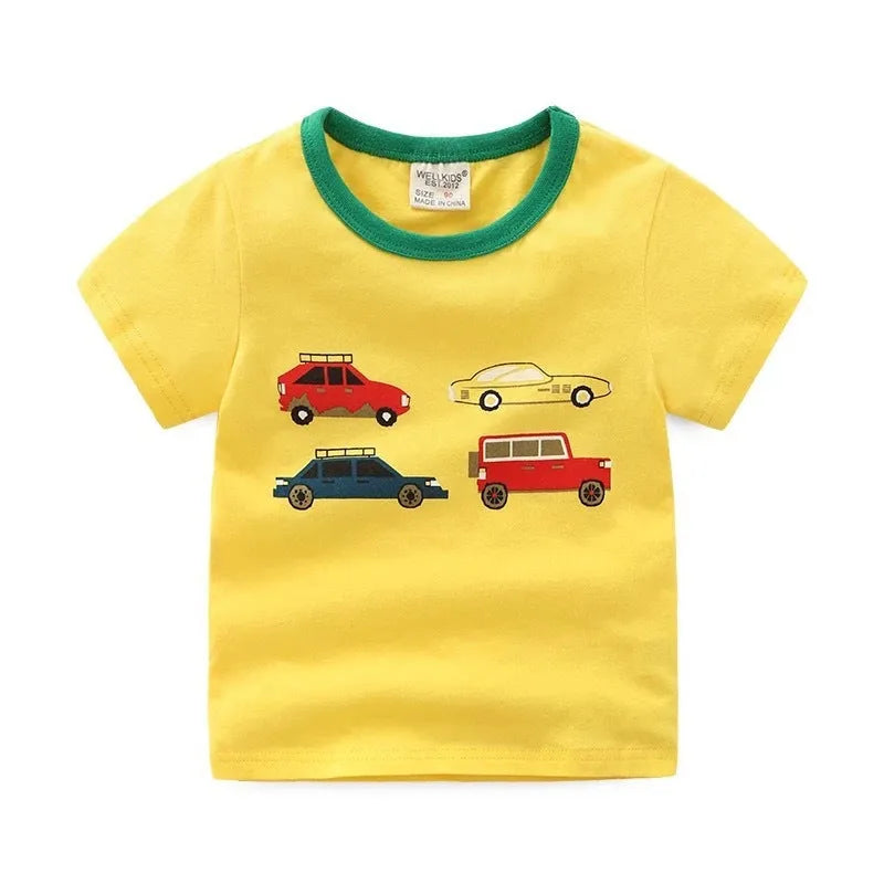 Children's summer cartoon print T-shirt