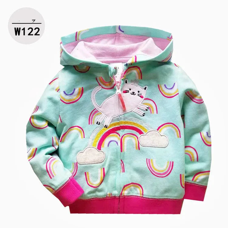 Children's hooded zippered hoodie