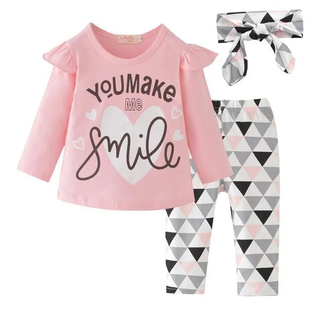 Long Sleeve Baby Girl 3 Pcs Sets