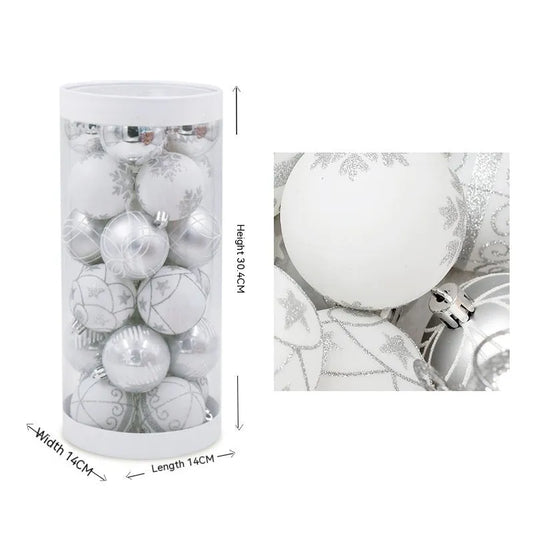 Christmas Decoration Supplies Silver Colored Drawing Ball Package - Enfance-Heureuse