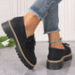 Fashion Buckle Loafers For Women British Style Height-increasing Thick-soled Casual Shoes - Enfance-Heureuse