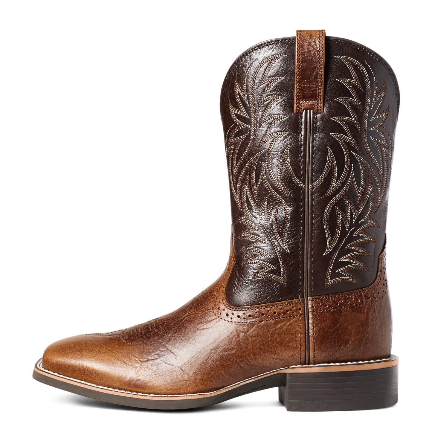 High Embroidery Vintage Engraving Stitching Wide Head Western Cowboy Boot - Enfance-Heureuse