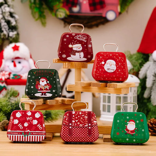 Christmas Decoration Supplies Tinplate Handbag Candy Box - Enfance-Heureuse