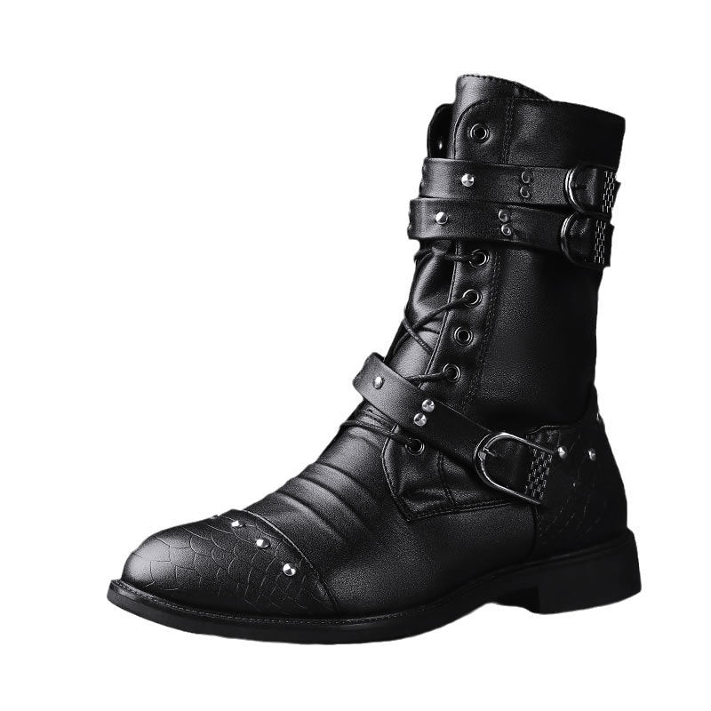 Middle Tube Leather Boots Ceremonial Motorcycle Men's Martin Performance