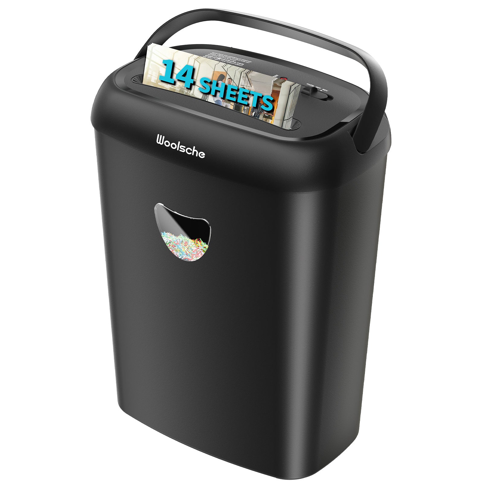 Paper Shredder, 14-Sheet Cross-Cut, 6.6 Gallon Wastebasket, P-4 Security Level, 3 Modes Design - Jam-Proof Heavy-Duty Shredder For Home And Office, FBA Shipping - Enfance-Heureuse