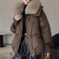 Down Cotton-padded Jacket Women's Short Fur Collar Thickened Coat Winter Clothing - Enfance-Heureuse