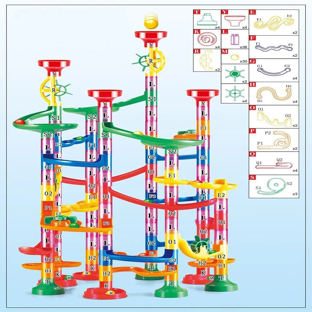 Juguete de mármol con tobogán y pista de bolas 