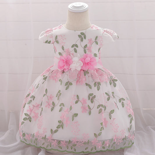 summer children's clothing new baby birthday party wedding dress skirt girls fluffy dress - Enfance-Heureuse
