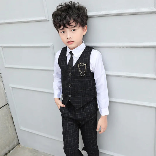 Boys Autumn Clothing Two-piece Vest Set