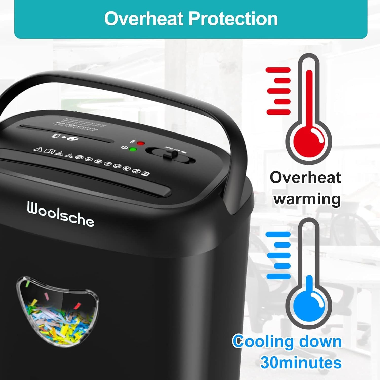 Paper Shredder, 14-Sheet Cross-Cut, 6.6 Gallon Wastebasket, P-4 Security Level, 3 Modes Design - Jam-Proof Heavy-Duty Shredder For Home And Office, FBA Shipping - Enfance-Heureuse
