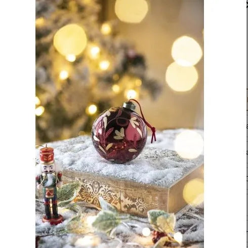 D3.9 Christmas Ball Ornaments, Glass Decorative Hanging Ball Christmas Tree Ornaments For Holiday Party Decorations, Set Of 6 - Enfance-Heureuse