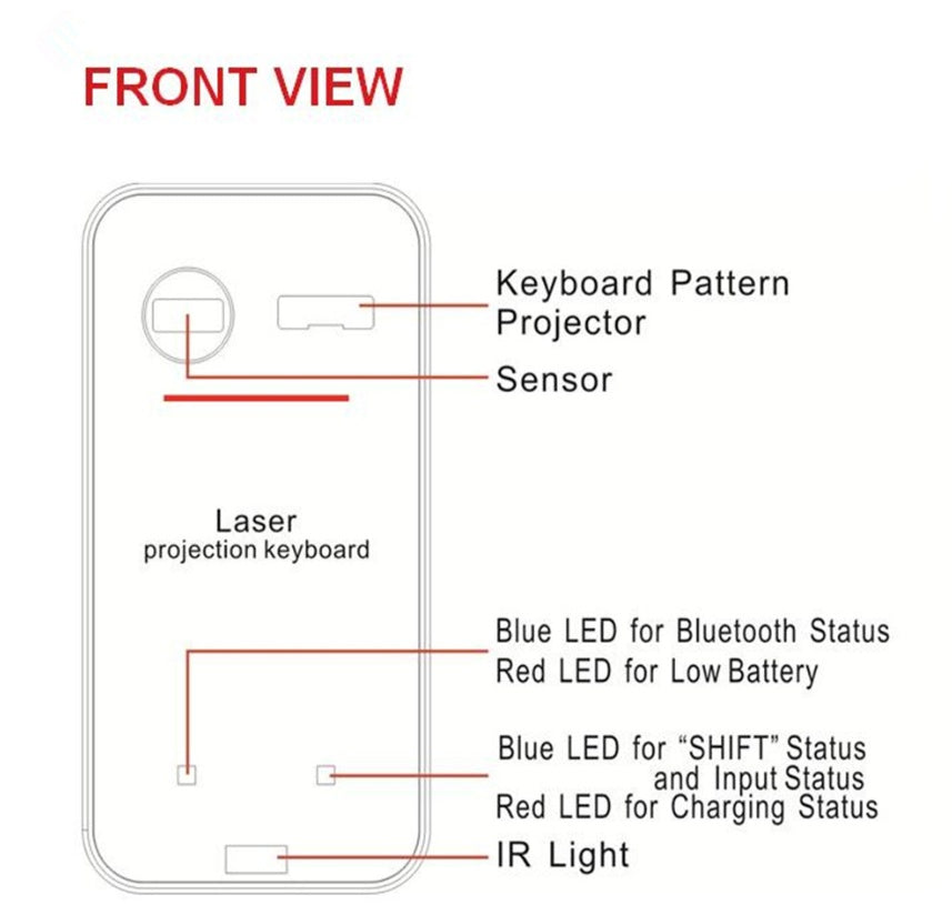LEING FST Virtual Laser Keyboard Bluetooth Wireless Projector Phone Keyboard For Computer Pad Laptop With Mouse Function - Enfance-Heureuse