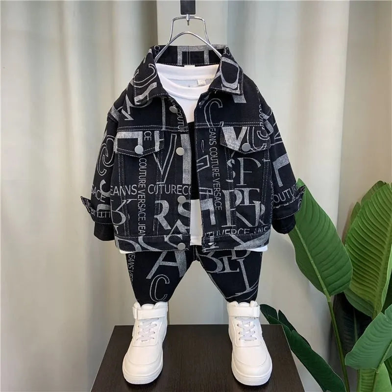 Boys Suit Spring And Autumn New Children Denim Wear