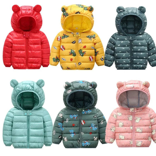 Children's cotton-padded jacket with thin ears down jacket