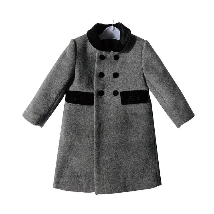 Boys' double-breasted wool down jacket