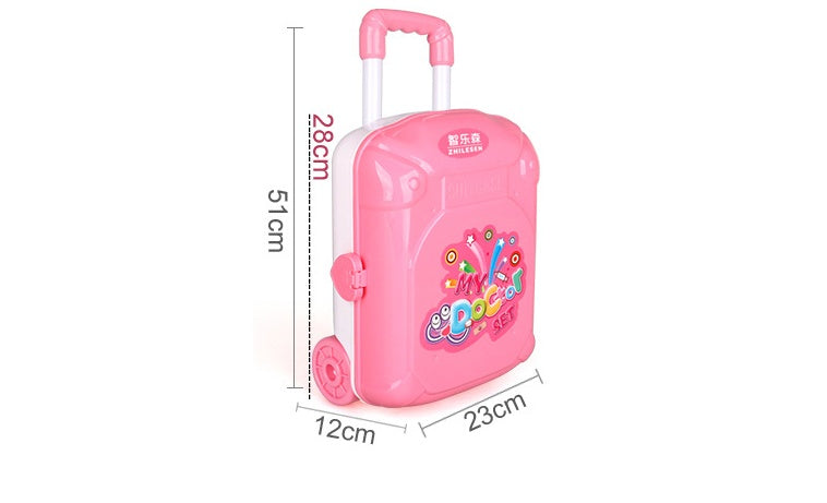 Playright children's educational toys' doctor Sen luggage attire simulation trolley medicine box set