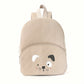 Embroidered Cute Bear Backpack Corduroy - Enfance-Heureuse