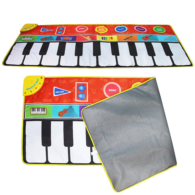 148 * 60cm children''s super large piano music blanket baby dance blanket music carpet piano game mat cross border