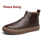 Fleece British Style High-top Leather Shoes Male - Enfance-Heureuse