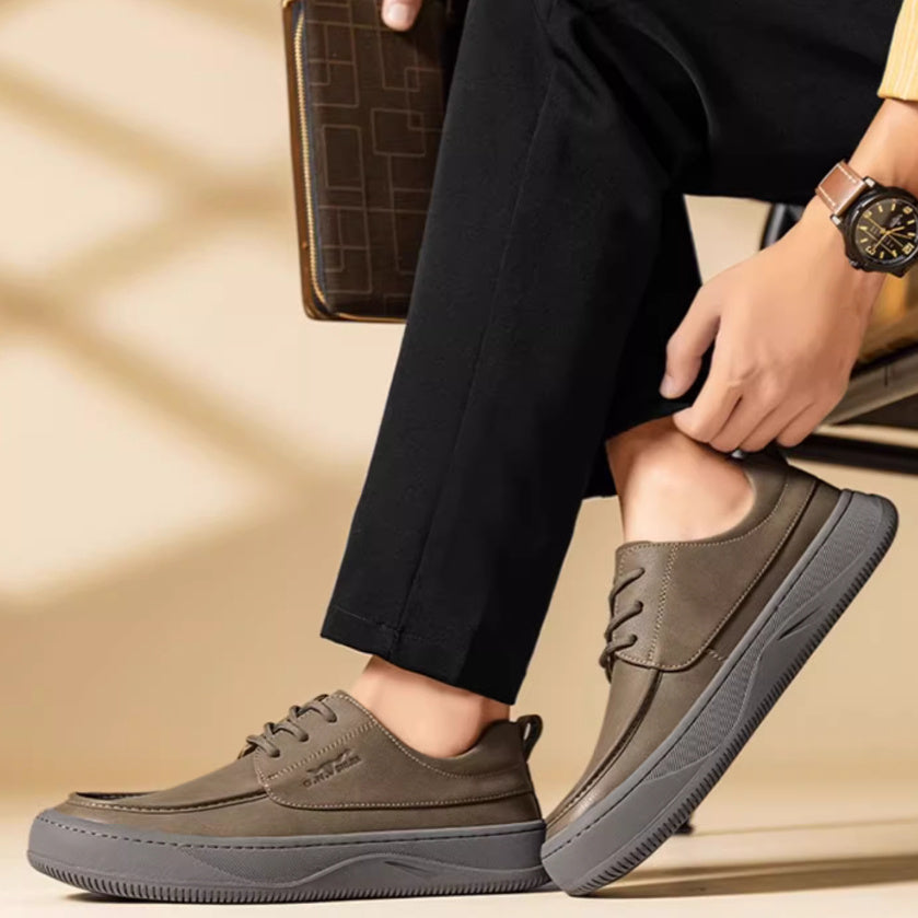 British Retro Brown Big Toe Casual Leather Shoes - Enfance-Heureuse