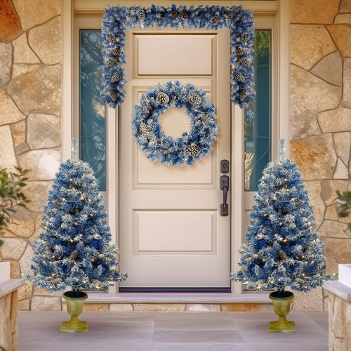 Pre-lit Christmas Tree Artificial Christmas 4-piece Set - Enfance-Heureuse