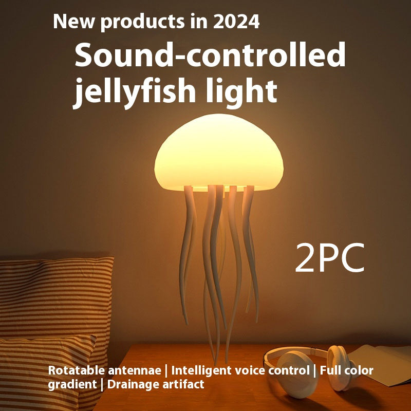 Jellyfish Mood Lamp LED Jellyfish Night Light Portable Jellyfish Lamp Jellyfish Decorations Smart Table Lamp For Bedside Desk - Enfance-Heureuse