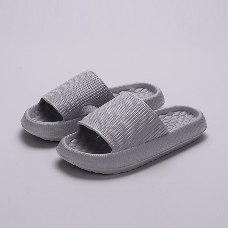 Summer EVA Slippers Solid Color Rhombus Stripe Anti-slip Slippers New Women's Home Shoes - Enfance-Heureuse