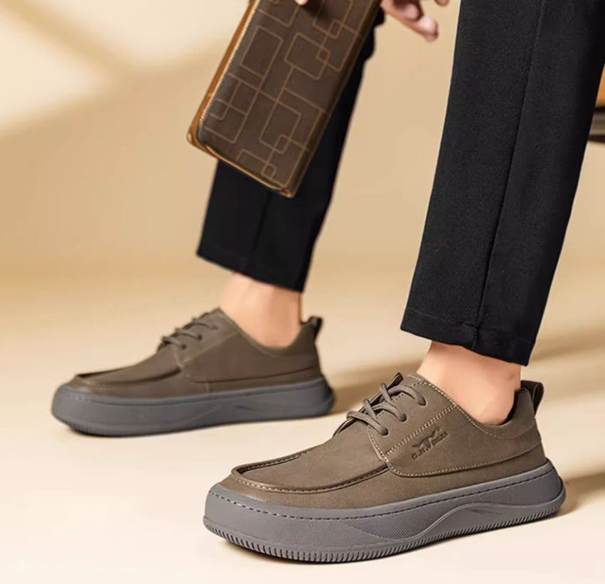 British Retro Brown Big Toe Casual Leather Shoes - Enfance-Heureuse
