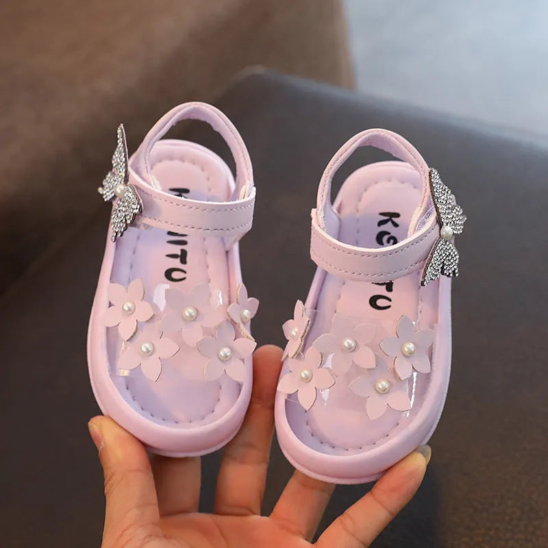 Zapatos de princesa para niños pequeños Zapatos de bebé antideslizantes de suela blanda